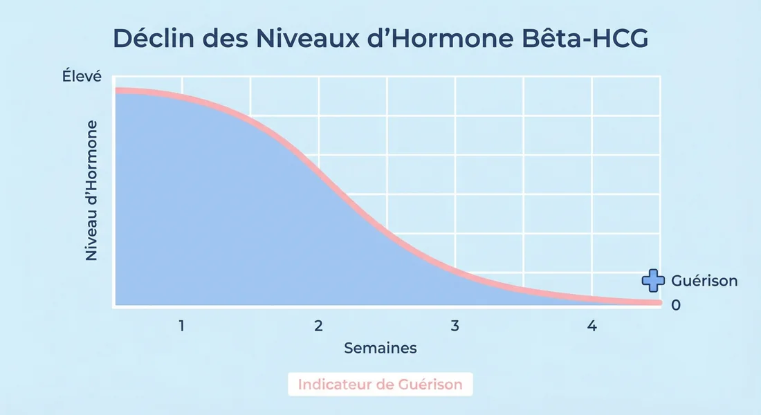 Graphique courbe décroissance taux beta HCG résorption