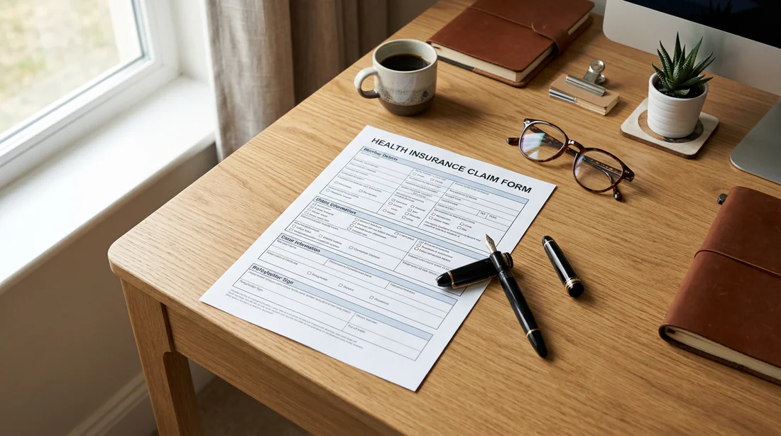 Documents administratifs de santé sur un bureau ordonné