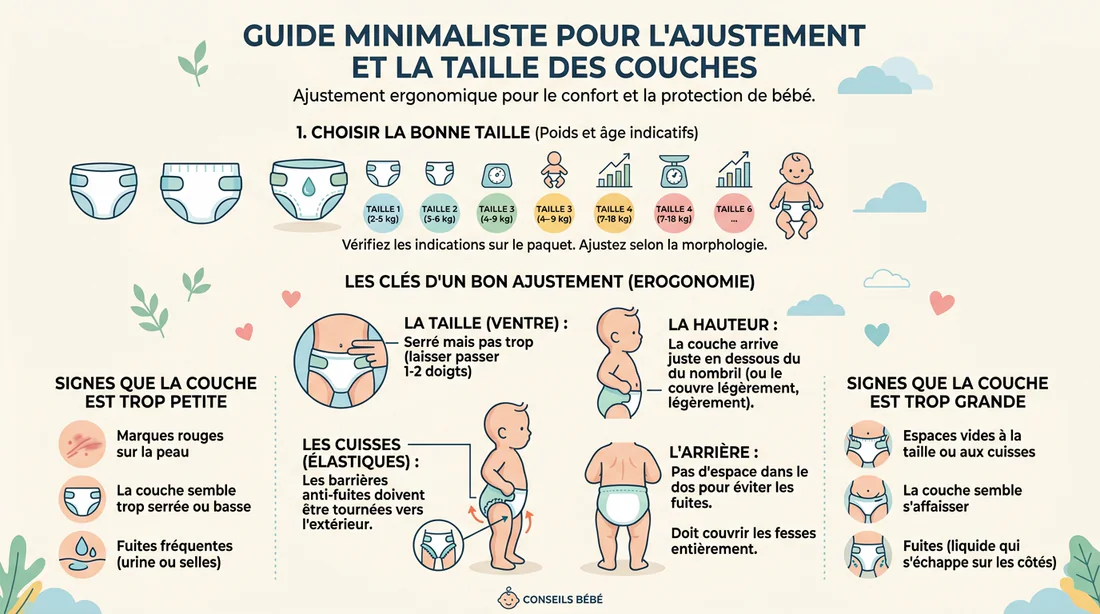 Guide illustré des tailles et du choix de la couche idéale pour bébé