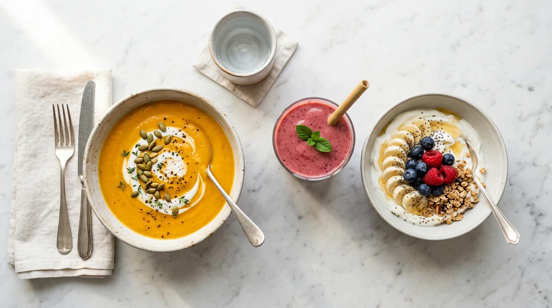 Repas doux et textures lisses adaptées aux premiers jours avec un appareil dentaire